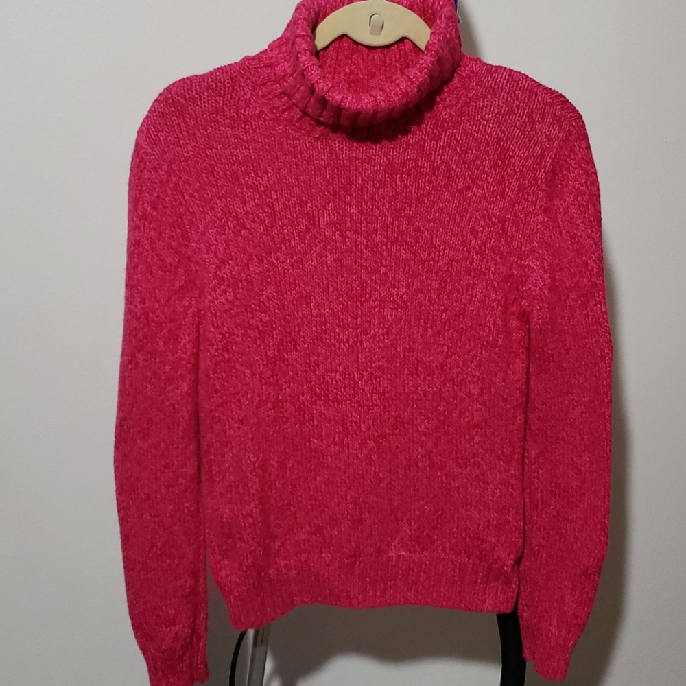 LANDS' END Size S Fuschia Pink Sweater